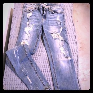 Windsor distressed high waisted skinny jeans.